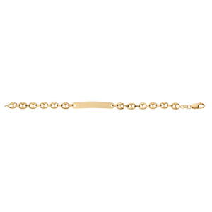 Gourmette en vermeil maille grain de café 6mm - 19cm - Vue 2