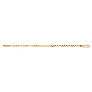 Gourmette en vermeil maille 1+3 4mm diamantée etoile - 18cm - Vue 2