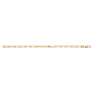 Gourmette en vermeil maille 1+1 4mm diamant etoile - 18cm - Vue 2