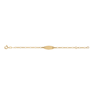 Gourmette Bébé en vermeil ovale alternée - 15cm réglable 13cm - Vue 2