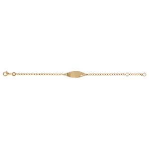 Gourmette Bébé en vermeil maille gourmette 2mm ovale diamantée etoile - 15/13cm - Vue 2