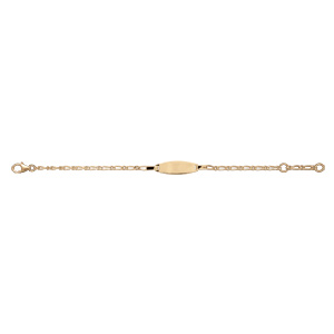 Gourmette Bébé en vermeil maille 1+1 ovale 2mm - 15/13cm - Vue 2