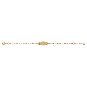 Gourmette Bébé en vermeil maille 1+1 ovale 2mm diamantée etoile - 15/13cm - Vue 2