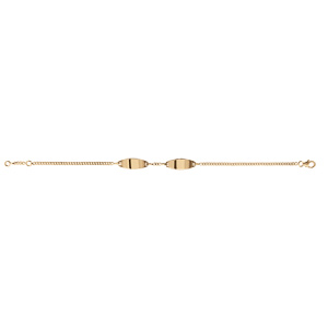 Gourmette femme en vermeil 2mm 2 plaques ovales -19cm réglable 18 - Vue 2