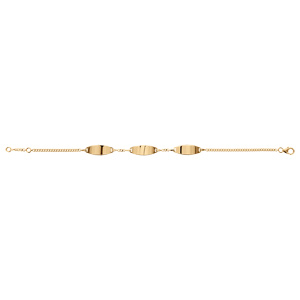 Gourmette femme vermeil 2mm 3 plaques ovales - 19cm réglable 18 - Vue 2