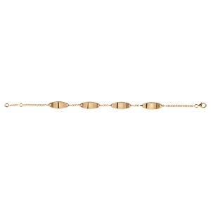 Gourmette femme vermeil 2mm 4 plaques ovales - 19cm réglable 18 - Vue 2