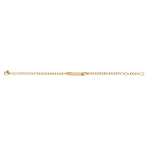 Gourmette enfant en vermeil maille  gourmette 3mm diamante etoile -16/14cm - Vue 2