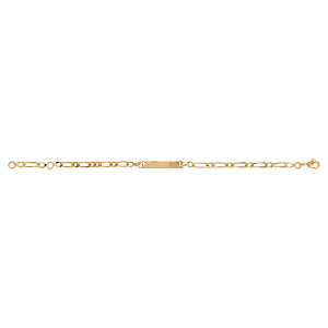Gourmette enfant en vermeil maille 1+1 3mm diamantée etoile -16/14cm - Vue 2