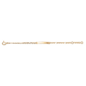 Gourmette enfant en vermeil plaque droite maille marine alternée - 12cm+2cm - Vue 2