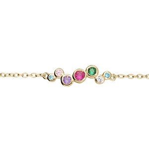 Bracelet en vermeil chaîne avec oxydes multicouleurs 15+3cm - Vue 2