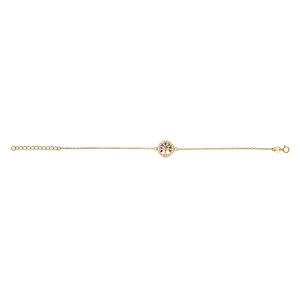Bracelet en vermeil arbre de vie multi couleurs et contour d\'oxydes blancs sertis - 16+3cm - Vue 2