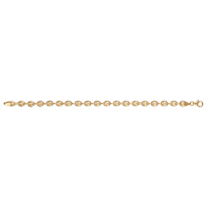 Bracelet en vermeil maille grain de café 6mm - 18cm - Vue 2