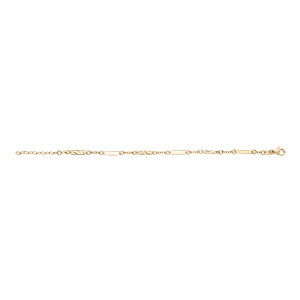 Bracelet en vermeil plaquettes rectangulaires diamantées - 16+2,5cm - Vue 2