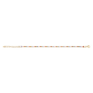 Bracelet en vermeil avec oxydes sertis multi couleurs - 16+3cm - Vue 2