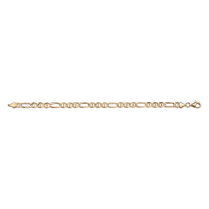 Bracelet en vermeil maille marine alterne 6mm  - 21cm - Vue 2