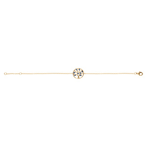 Bracelet en vermeil cercle arbre de vie avec oxydes bleus - 16+2cm - Vue 2