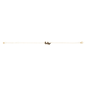 Bracelet en vermeil avec deux papillons d\' oxydes bleu foncé - 16+3cm - Vue 2
