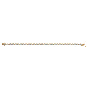 Bracelet en vermeil pierres rondes serti clos blanches - 18cm - Vue 2