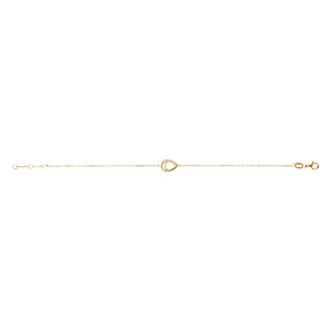 Bracelet en vermeil goutte avec oxydes blancs sertis - 15+3cm - Vue 2