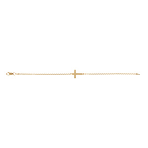 Bracelet en vermeil maille forcat croix plate lisse -18cm - Vue 2