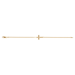 Bracelet en vermeil maille forcat croix plate lisse diamanté etoile - 18cm - Vue 2