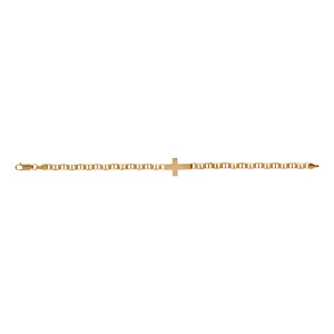 Bracelet en vermeil maille marine croix plate lisse - 19cm - Vue 2