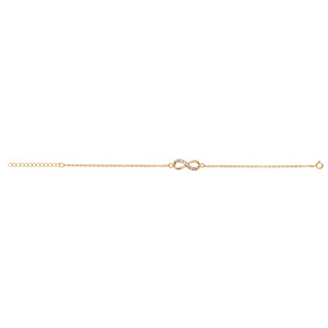 Bracelet en vermeil forme huit (infini) pierres blanches sur la moitie - 16+2cm - Vue 2