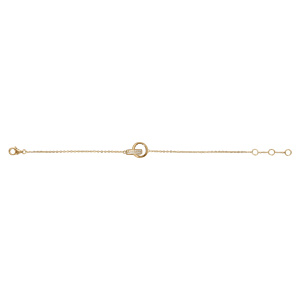 Bracelet en vermeil deux anneaux dont l\'un est orné d\'oxydes blancs sertis -16+2cm - Vue 2