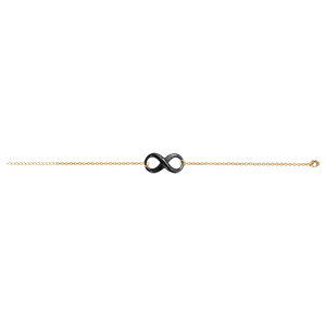 Bracelet en vermeil motif infini céramique noire - 16+3cm - Vue 2