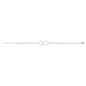 Bracelet en vermeil motif infini céramique blanche - 16+3cm - Vue 2