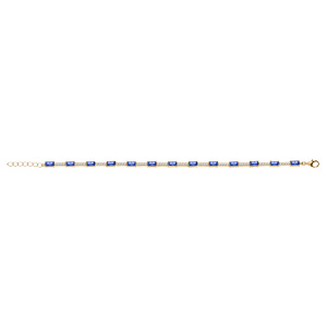 Bracelet en vermeil avec oxydes bleu foncé et blancs - 17+2cm - Vue 2