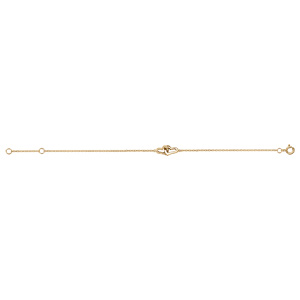 Bracelet en vermeil deux coeurs enlacés - 15+2,5cm - Vue 2