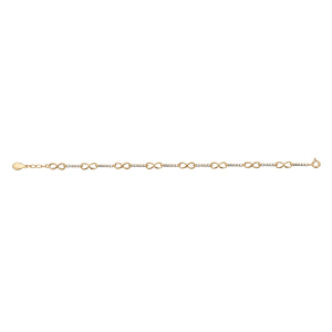 Braceleten  vermeil motif infini et barrettes d\'oxydes blancs sertis  - 17+1cm - Vue 2