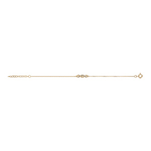 Bracelet en vermeil torsade d\'oxydes blancs sertis - 16+3cm - Vue 2