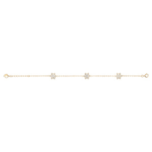 Bracelet en vermeil trois flocons de neige - 16+3cm - Vue 2