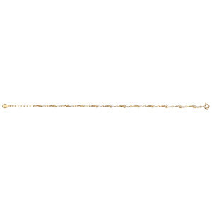Bracelet en vermeil motif volute d\'oxydes blancs sertis - 18+3cm - Vue 2