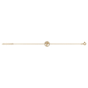 Bracelet en vermeil arbre de vie avec oxydes blancs sertis - 16+2cm - Vue 2