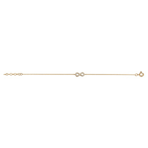 Bracelet en vermeil infini avec oxydes blancs sertis - 16+2cm - Vue 2