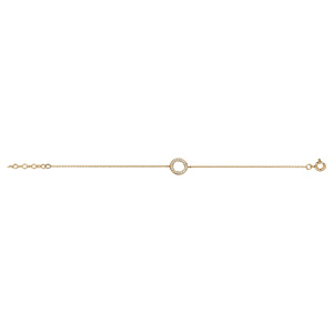 Bracelet en vermeil cercle ajouré avec oxydes blancs sertis sur le pourtour - 16+2cm - Vue 2