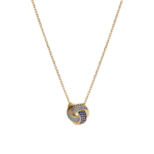 Collier en vermeil pendentif trois rubans dégradés d\'oxydes bleus - Vue 2
