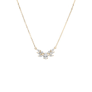 Collier en vermeil oxydes blancs - 42+3cm - Vue 2