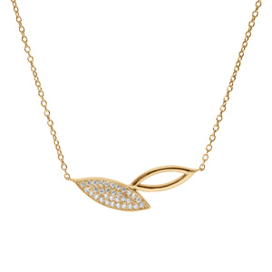 Collier en vermeil feuille \
