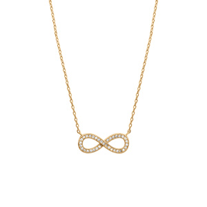Collier en vermeil forme huit (infini) avec pierres blanches - 44cm réglable - Vue 2