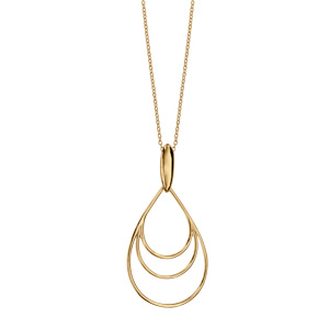 Collier en vermeil pendentif forme trois gouttes évidées  - 40+4cm - Vue 2