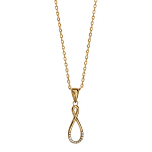 Collier en vermeil forme infini avec oxydes blancs sertis - 42+4cm - Vue 2