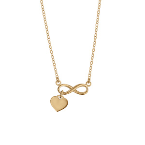 Collier en vermeil motif infini et pampille coeur - 40+5cm - Vue 2