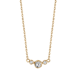Collier en vermeil troisoxydes sertis clos - 42+5cm - Vue 2