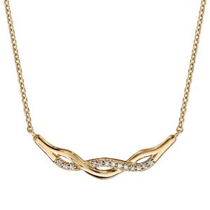 Collier en vermeil torsade oxydes blancs sertis - 42+3cm - Vue 2