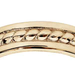 Alliance en Vermeil diamantée tresse et bord lisse - Vue 2