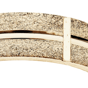 Alliance en vermeil ruban granitée diamantée largeur 6mm - Vue 2